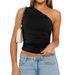 Women's Clothing Summer New Ladies Fashion One Shoulder Small Vest Sexy Hot Girl Top_ecoleips.com
