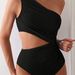 Women's Clothing Solid Color One Shoulder One Piece Swimsuit For Women Sexy Tight Swimsuit_ecoleips.com