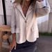 Spring New Artistic Large Size Loose Solid Color Button Suit Collar Cotton And Linen Small Suit Suit Jacket Women_ecoleips.com