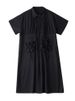 2025 Summer New Oversized Black Vintage Shirt Dresses For Women Short Sleeves Loose Casual Midi Dress Elegant Fashion Clothing_ecoleips.com