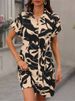 Summer New Casual Print Short-sleeve Dress Lapel Button Shirt Dress Fashion Elegant Holiday Office Party Dresses Robe Femme_ecoleips.com