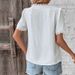 Verve Summer Casual Vacation Hot Sale Lace Decor V-neck Solid Color Women's Shirt_ecoleips.com