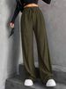 Women's Straight Leg Wide Pants With Elastic Waist & Slim Stripes - Comfortable Stretch Fabric For Casual & Office Wear (S-XXL)_ecoleips.com