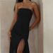Women's Clothing Summer New Tassel Sexy Tube Top Slit Dress For Women_ecoleips.com