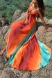 K New Sexy Suspender Gradient Sea Style Dress Beach Long Skirt_ecoleips.com