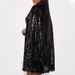 Women's Clothing New Fashion Stand Collar Sequin Dress Loose Women's Short Skirt_ecoleips.com