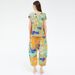 Pleated 2025 Summer New Printed Fashion Loose Top Versatile Wide-Leg Harem Pants Two-Piece Set For Women_ecoleips.com