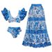 Women's Sexy Three Piece Swimsuit Set Fashionable Print Swimwear For Vacation_ecoleips.com