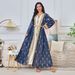 Verve MT029 Arabic Clothing Robe Embroidered Cardigan Vest Two-Piece Dress_ecoleips.com