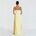 Elegant Cross-Front Low-Cut Bodycon Dress With Open Back | Slim Fit Milk Silk Midi Dress For Women | Sexy Evening Gown In Blue & Yellow_ecoleips.com