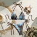 European American Style Women's Solid Color Swimsuit Halter Neck Strap Two Piece Sexy Summer Bikini Set_ecoleips.com