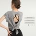 Women’s Clothing Short Sleeved Quick Drying Sportswear T Shirts Fashionable Yoga Clothes Back Tops Running And Jumping Sweat Inducing Fitness Clothes_ecoleips.com