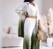 Women’s Gradient Dye Print Long Sleeve Shirt & High-Waist Wide Leg Pants Set – Stylish Two-Piece Outfit For Effortless Elegance_ecoleips.com
