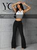 Women's Flared Stretch Jeans - Slimming High Waist Wide Leg Pants For Casual & Office Wear_ecoleips.com