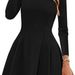 Women's Solid Color Short Dress Fashionable European American Style Party Dress_ecoleips.com