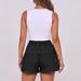 Summer Women's Casual Loose Shorts With Pockets Thin Cotton Polyester Beach Style Regular Size_ecoleips.com