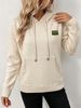 Oatmeal Rib Pit Knit Hoodie, Loose Lightweight Breathable Long Sleeve Jumper, Soft Skin-touch Micro Pore Pullover With Hood & Pocket_ecoleips.com