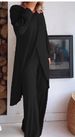 European And American New Women's Long Sleeve Wide Leg Pans Sui Irregular Fashion Casual Cross Large Size Two-Piece_ecoleips.com