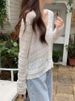 K Gentle And Sweet Short V-neck Hollowed Out Knitted Cardigan For Women, Loose And Stylish Thin Design, Draped Over A Shawl, Sun Protection Jacket_ecoleips.com