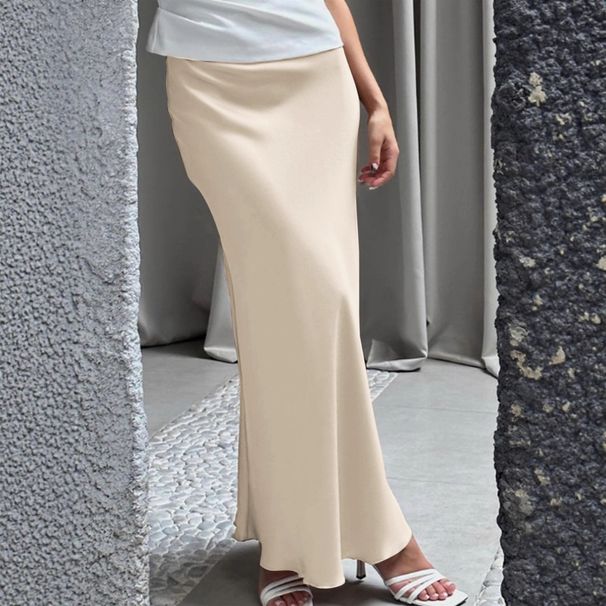 DiYun European And American Elegant Solid Color Long Skirt Women's Clothing 2025 Autumn/Winter_ecoleips.com