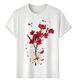 Women's T-Shirts Tshirt Muscle Freaks Red Flowers Minimalist Floral Style_ecoleips.com
