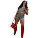 Women's Clothing Fashion Casual Stretch Denim Color Matching Slim Hip Shorts Suit_ecoleips.com