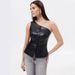 Women’s Sexy Off-Shoulder PU Leather Vest – Single-Breasted & Stylish (Black, S-L)_ecoleips.com