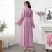 Luxury Embroidered Jalabiya Dress – Heavy Sequined Kaftan With Belt For Elegant Middle Eastern Occasions (Pink/Green, M-XL)_ecoleips.com