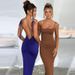 Women's Sexy Solid Color Halter Backless Ruched Bodycon Maxi Dress – Summer Party Gown 2026_ecoleips.com