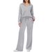 Women's Long Sleeved Drawstring Trouser Suit Solid Color Commuter Autumn Winter Fashion Casual Set European American Style_ecoleips.com