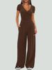 Women's Wide Leg Pants Suit Long Sleeved Multi Occasion Sportswear Autumn Winter_ecoleips.com