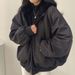 Korean-Style Reversible Sherpa Fleece Jacket, Thickened Winter Coat For Women, Zip-Up Hooded Outerwear In Black, Beige, Blue & Army Green_ecoleips.com