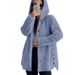 Autumn And Winter Women's Solid Color Long Sleeve Hooded Loose Plush Jacket Women's Top Wholesale_ecoleips.com