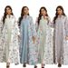 Verve ZD031 Saudi Muslim Women's Clothing Kaftan Flower Print Beaded Arab Dress Abaya_ecoleips.com