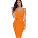 Women's Clothing Suspension Waist Sexy Hip Covering Bandage Dress_ecoleips.com