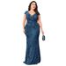 Women's Clothing Plus Size Fat Woman Dress Sequined Evening Dress Banquet Temperament Slim Fishtail Skirt Long Toast Dress_ecoleips.com