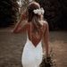 Elegant Backless Slip Wedding Dress | Spaghetti Strap Beach Photoshift Guest Gown For Bride Versatile Pure White & Beige_ecoleips.com