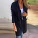 Lapel Solid Color Long Pocket Cardigan Wool Jacket Women's Clothing_ecoleips.com