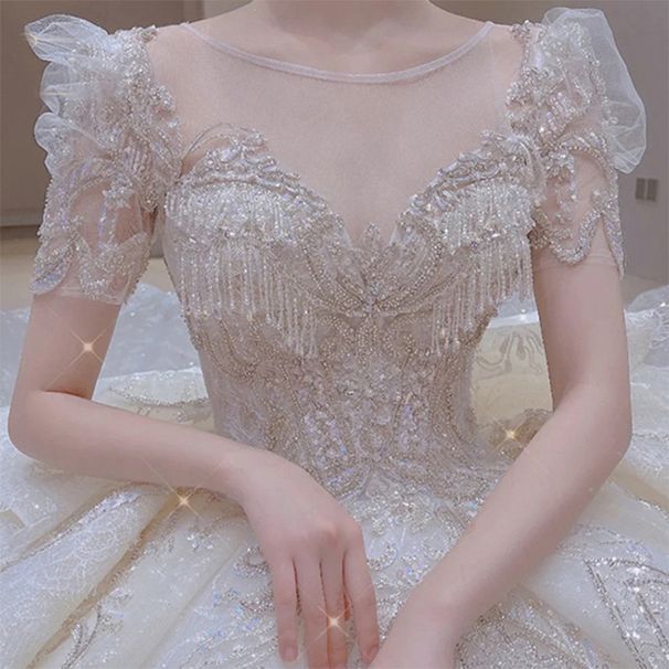 New 2025 Summer French Retro Style Wedding Dress High Quality plus Size with Train for Foreign Trade Arriving Soon_ecoleips.com