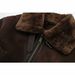 Women's Fleece-Lined High Neck Oversized Jacket - Casual Streetwear Coat With Zip Closure, Coffee Brown_ecoleips.com