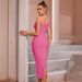Elegant One-Shoulder Bandage Bodycon Dress for Evening Parties Stretchy A-Line Cocktail Dress with Back Detail_ecoleips.com
