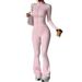 Seamless High-Waist Flare Leggings And Zip-Up Long Sleeve Top Yoga Set Women's Convertible Workout Outfit Naked Feel_ecoleips.com