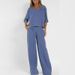 Cross-border European And American Summer New Women's Casual Loose-fitting Solid Color Cotton-linen Two-piece Set_ecoleips.com