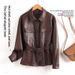 Aria Basics Women's Genuine Leather Short 2025 Spring, Biker Soft Sheepskin Jacket, Song Jia's Same Style, Trendy And Sophisticated_ecoleips.com
