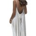 Women's Strappy Backless Loose Fit Summer Dress Bohemian Casual Cotton Blend Home Wear Thin Dress for Ages 16-45_ecoleips.com