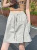 K Quick Drying Sports Shorts For Women's Casual Shorts With Elastic Waistband And Front Slit Design, Work Pants Skirt_ecoleips.com
