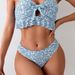 Women's Floral Bikini Set – Ruffled Triangle Top + Bow-Tie Skirted Bottom (3-Piece, Adjustable Straps & Quick-Dry)_ecoleips.com