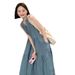 Korean Chic Summer Niche Style Round-neck Sleeveless Backless Tie-up Casual Loose Denim Tank Dress_ecoleips.com