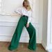 Women's Clothing Wide Leg High Waist Suit Pants Casual Slim Straight Floor Length Pants_ecoleips.com