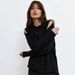 Aria Basics Aria Basics Pure Cotton Black Simple Long Sleeve T-Shirt 2024 Off-Shoulder Inner Layer Hollow Design Top Women's Fashion European_ecoleips.com